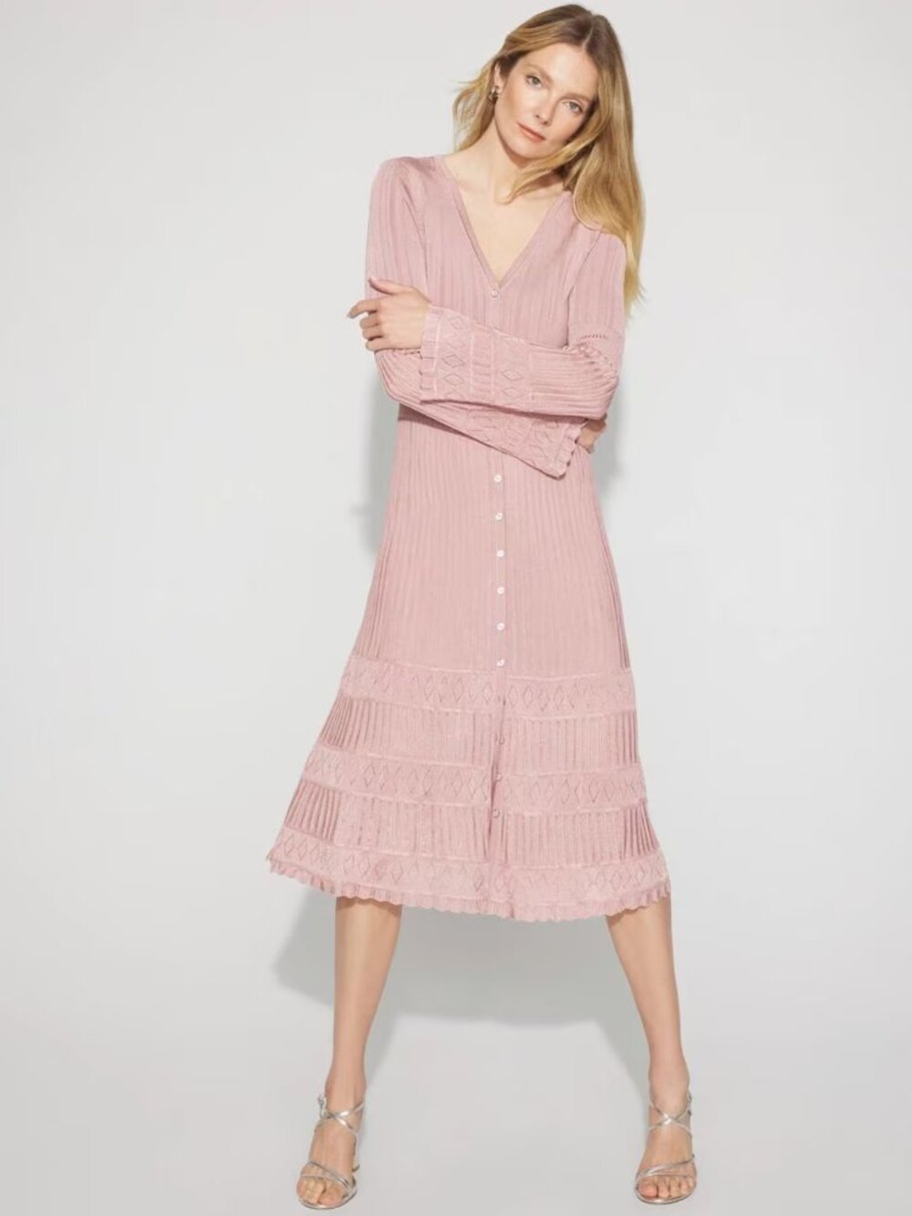 WHBM BUTTON DOWN SWEATER DRESS